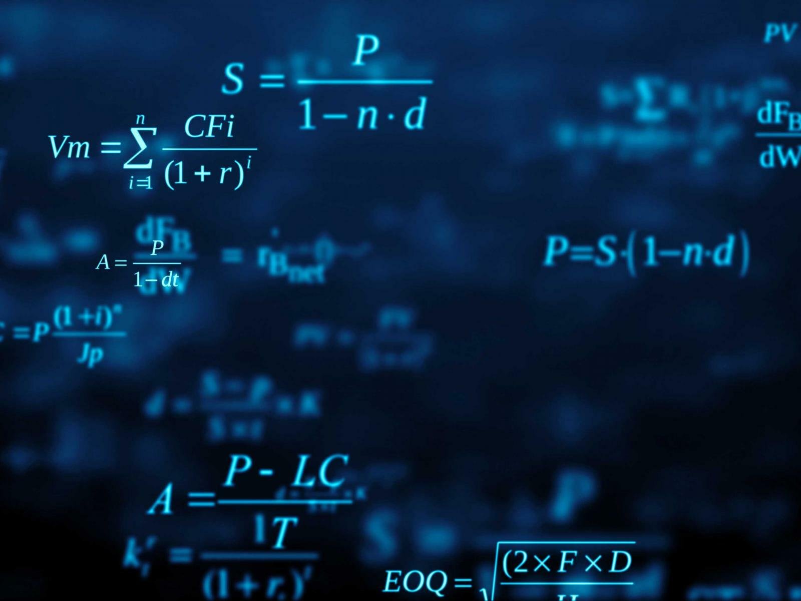 Математические формулы на синем фоне
