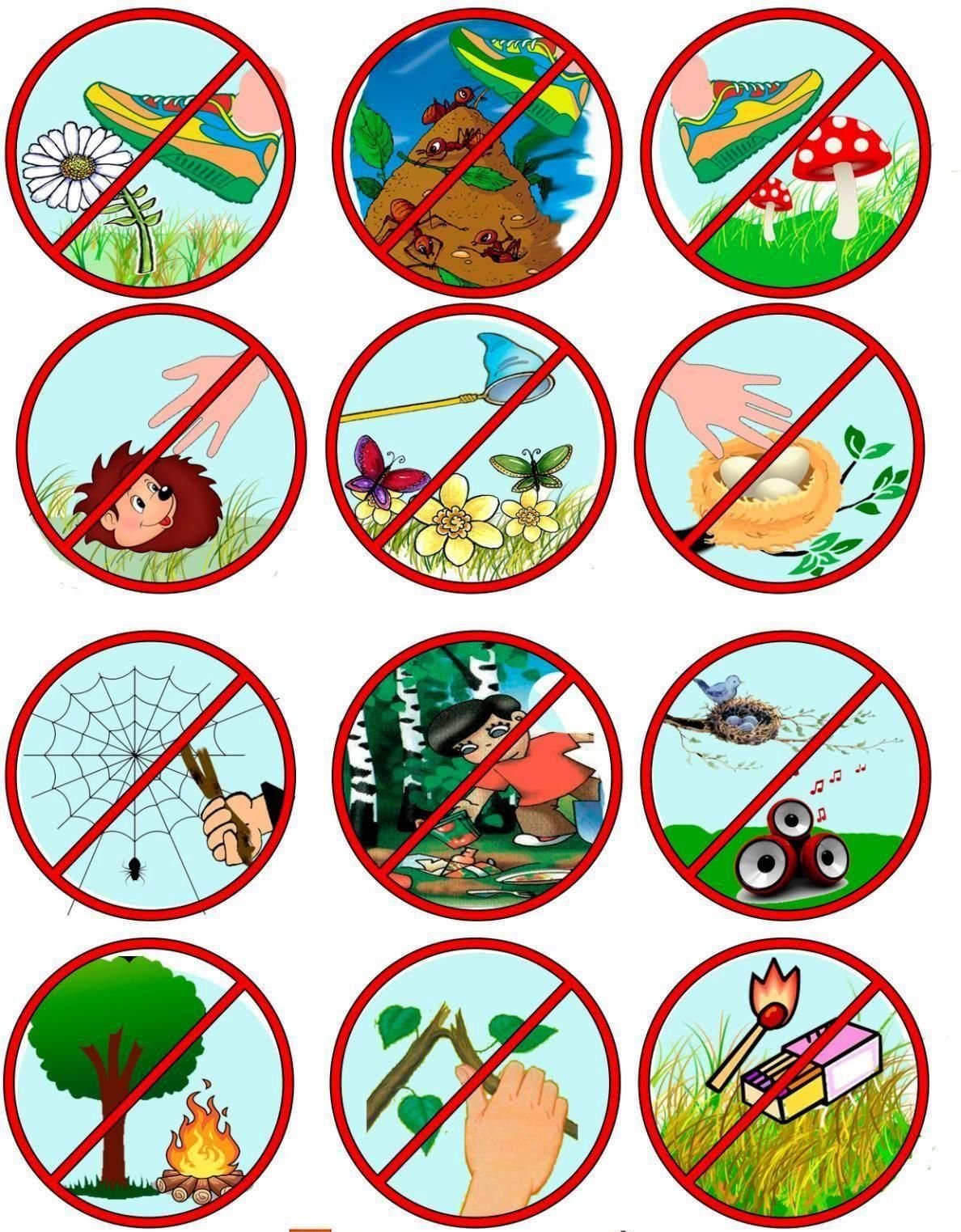 Запрещающие знаки природы