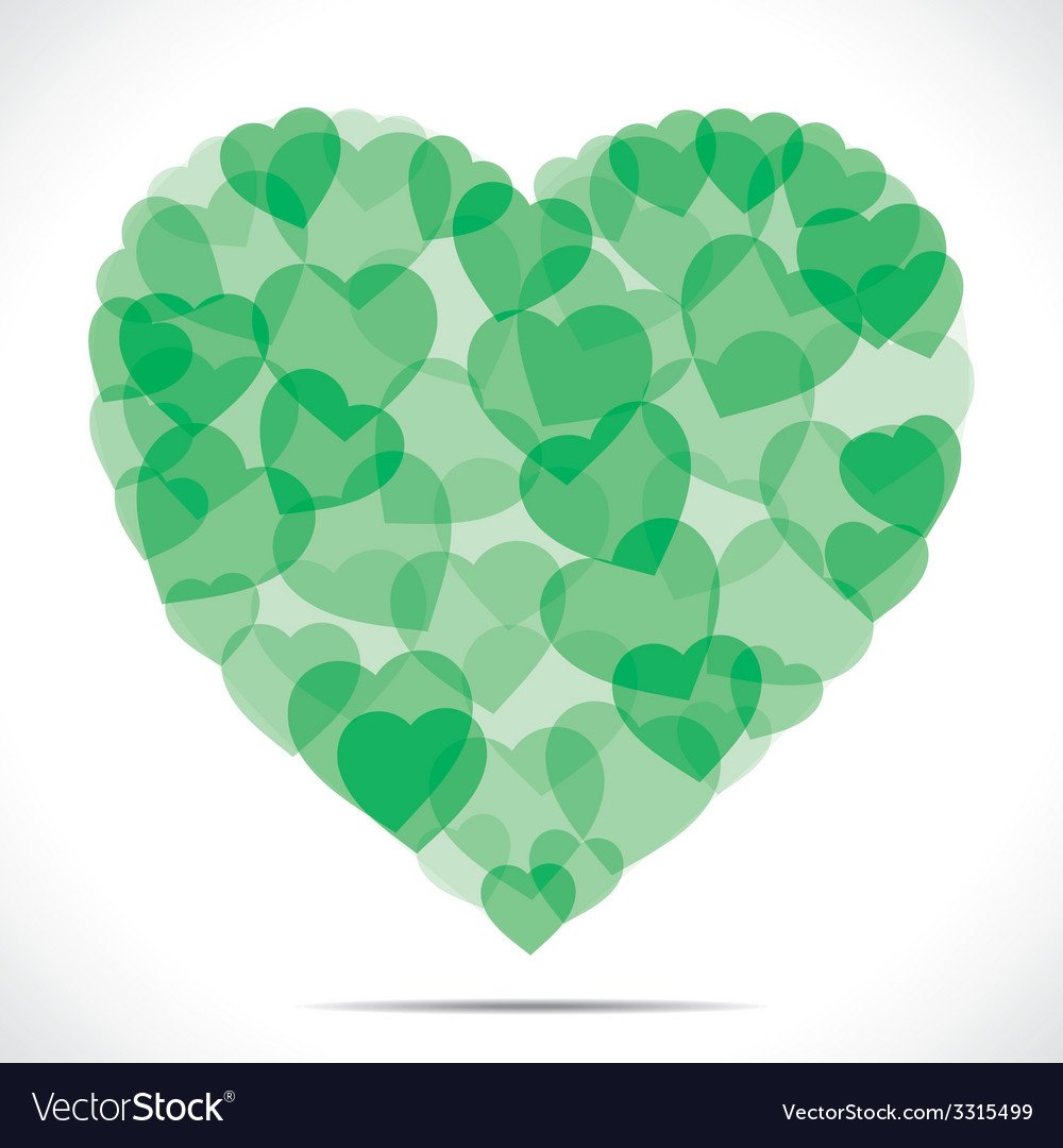 Обои зеленые сердечки