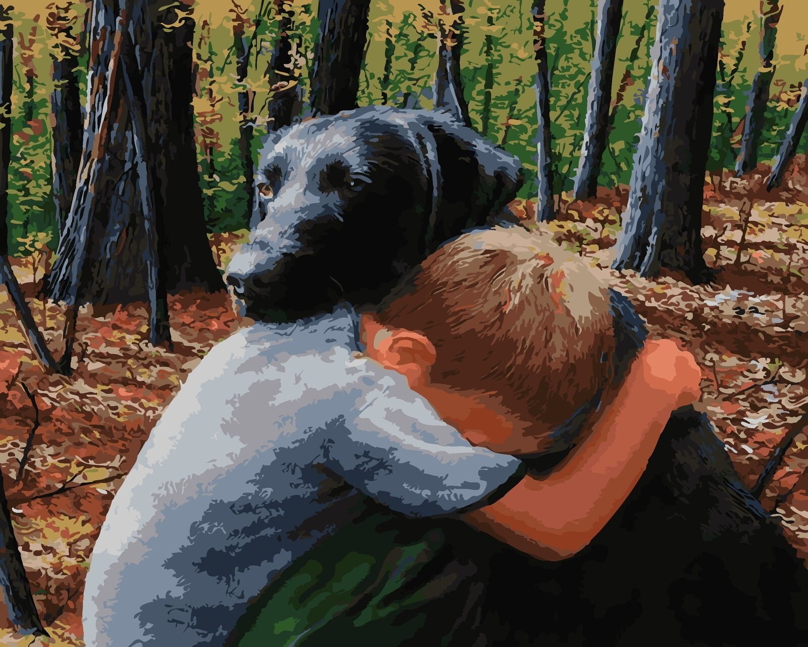 Может быть поможет быть добрее. Собака друг человека. Мальчик с собакой. Животные друзья человека. Картины людей и животных.