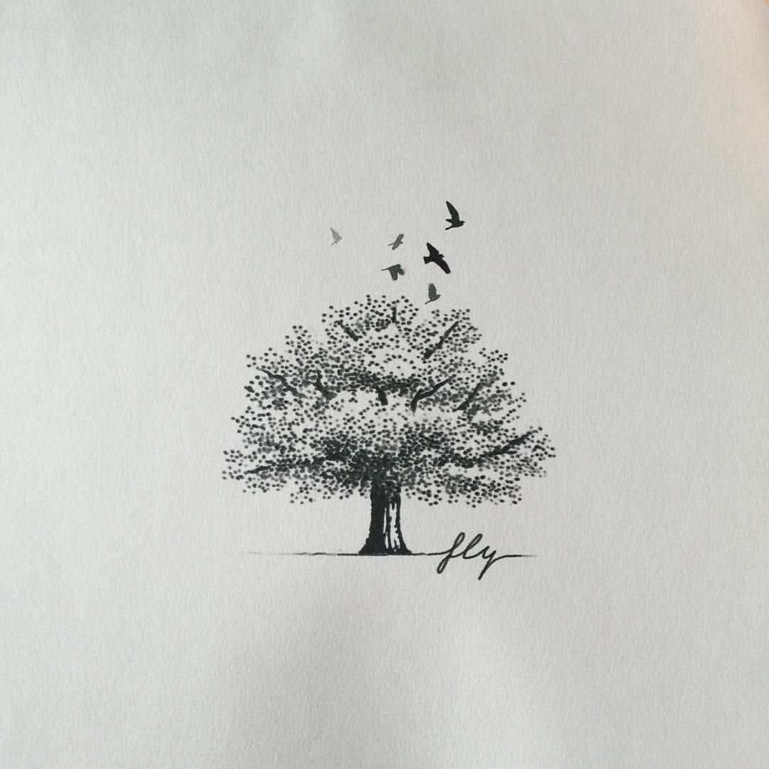 Рисунок дерево минимализм