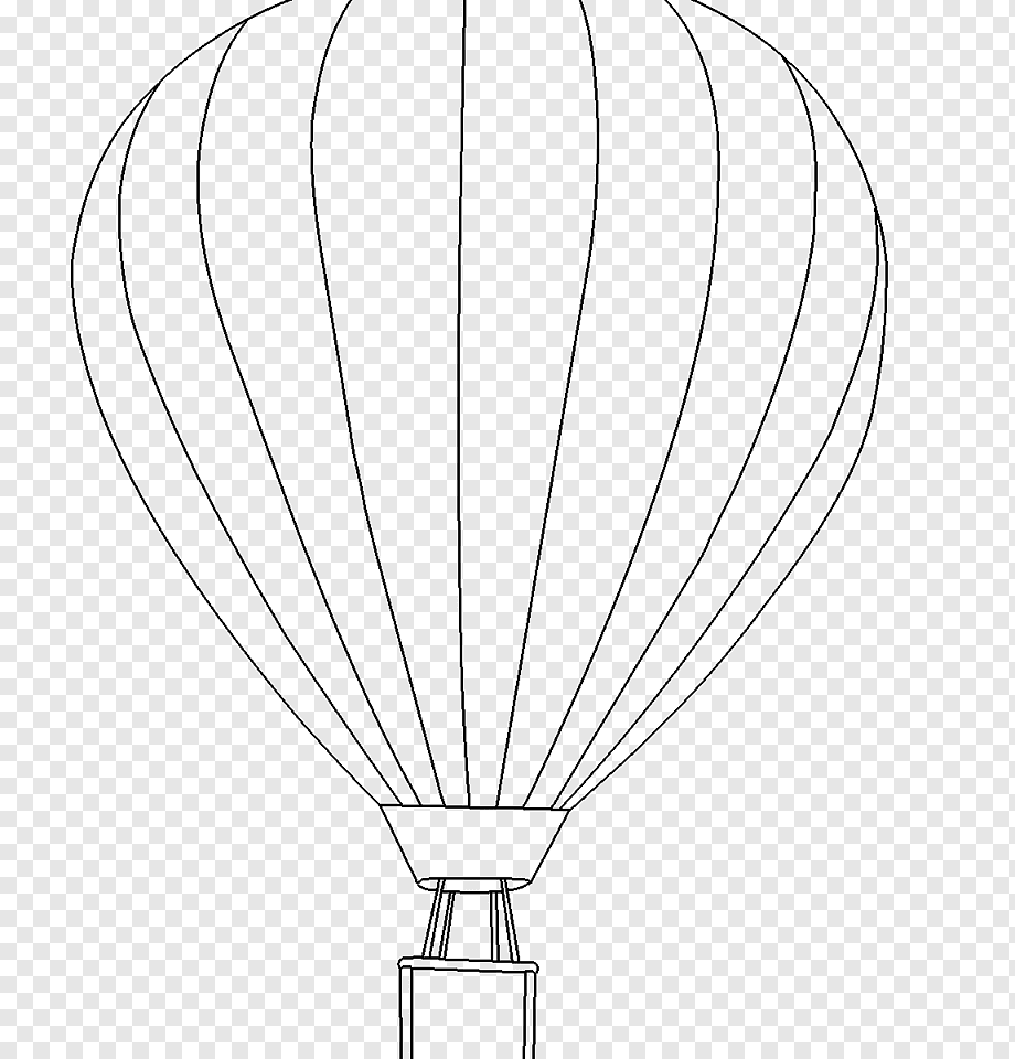Воздушный шар с корзиной нарисованный