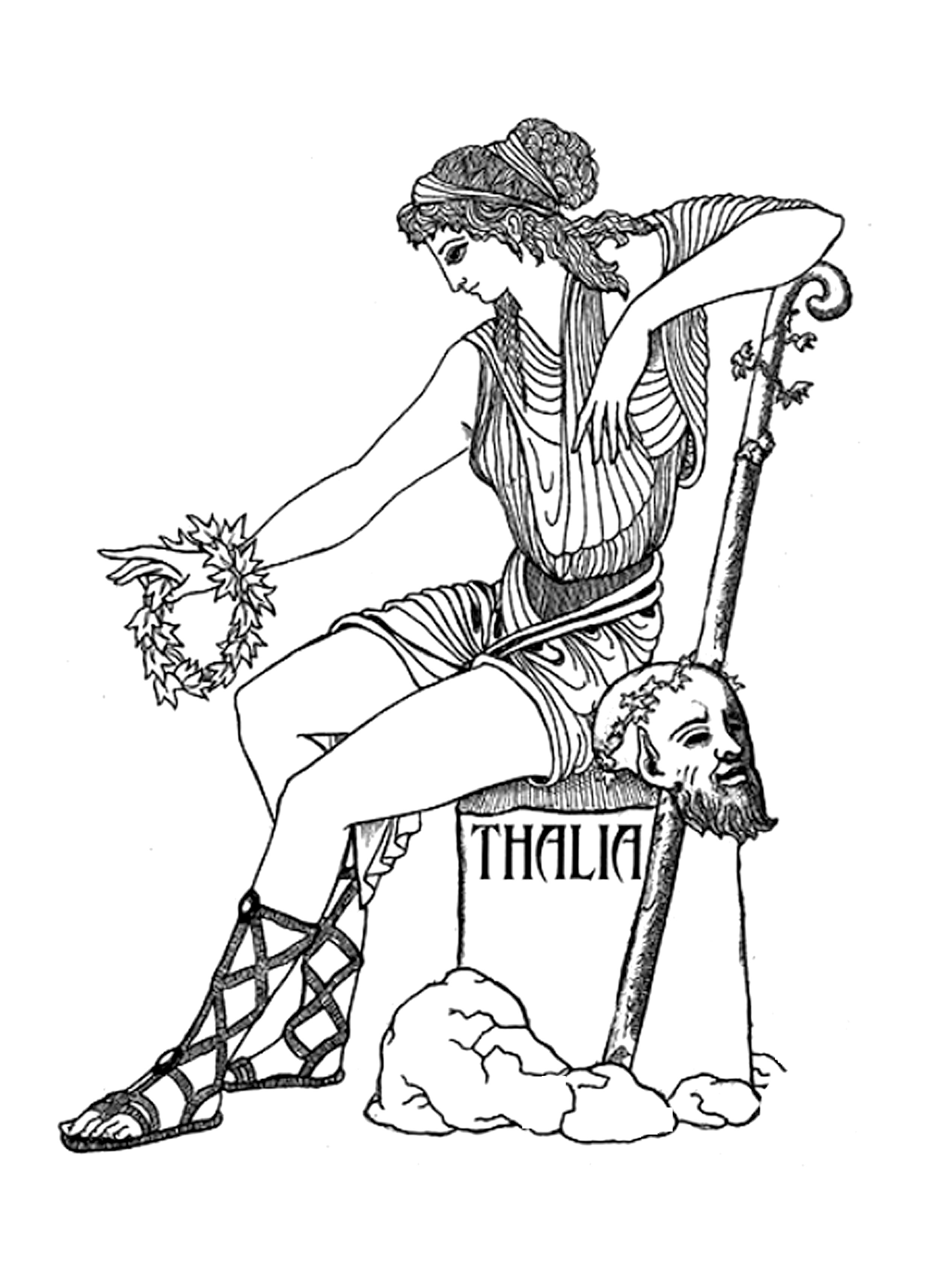Бог комедии. Богини и музы древней Греции. Боги и музы древней Греции. Античные иллюстрации.