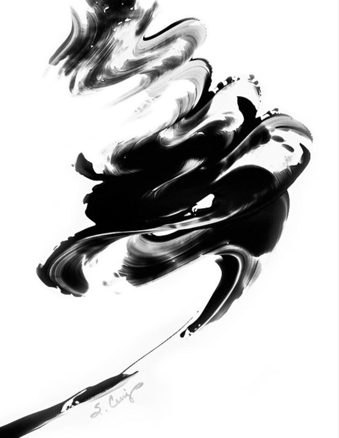 Рисунок черно белой краской
