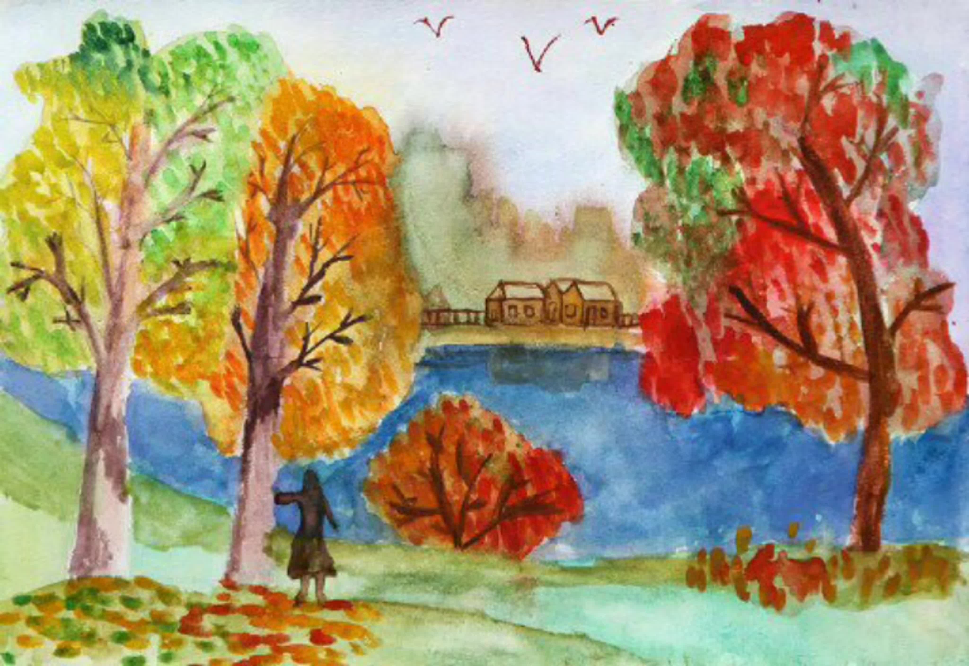 Осенний пейзаж класс. Рисунок осень. Золотая осень рисунок. Осень рисунок для детей. Рисунок на тему Золотая осень.
