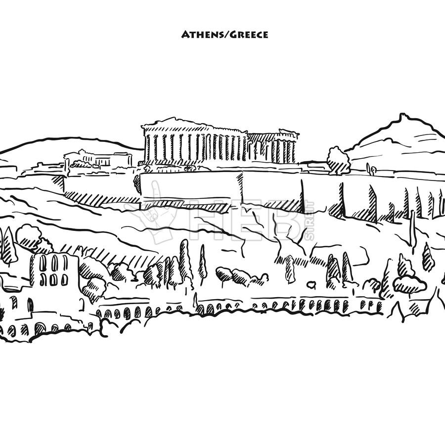 Рисунок акрополя 5 класс. Афинский Акрополь реконструкция. Город Афины рисунок. Акрополь рисунок. Акрополь рисунок карандашом.
