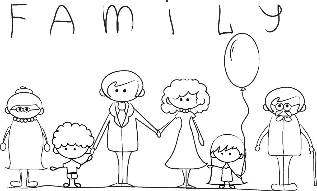 Рисунок семьи легко карандашом