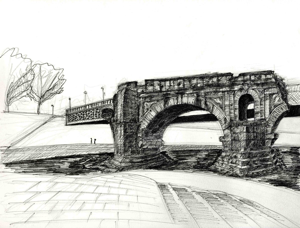 Каменный мост рисунок