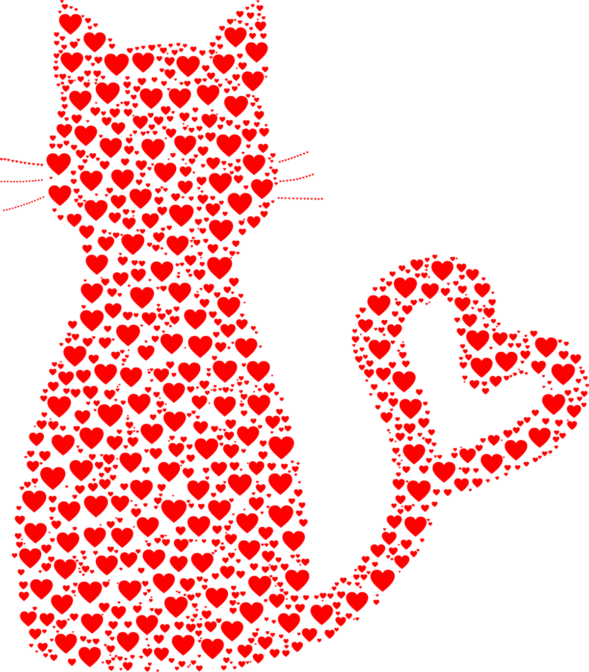 Сердце кошки рисунок
