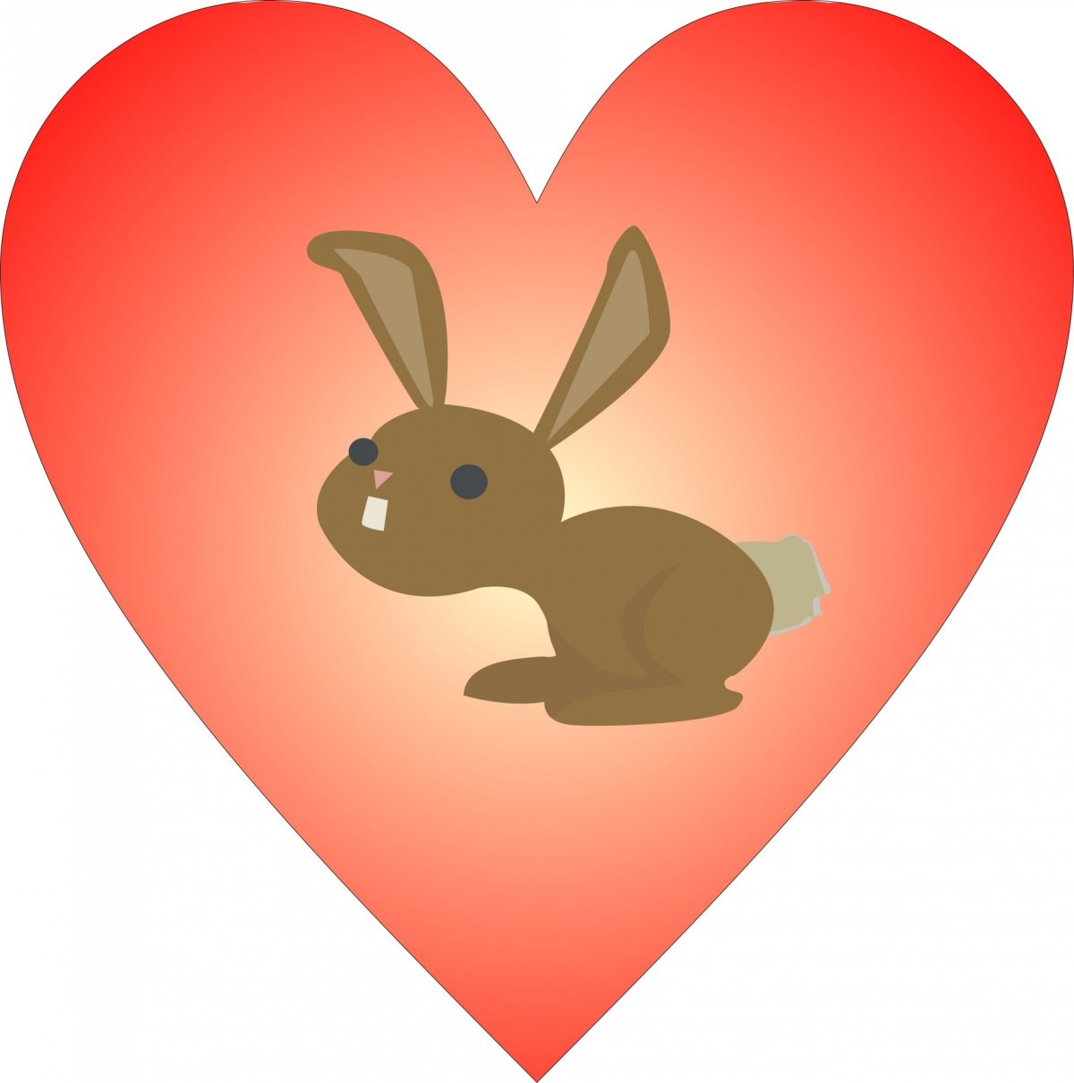 Нарисованный кролик с сердечком