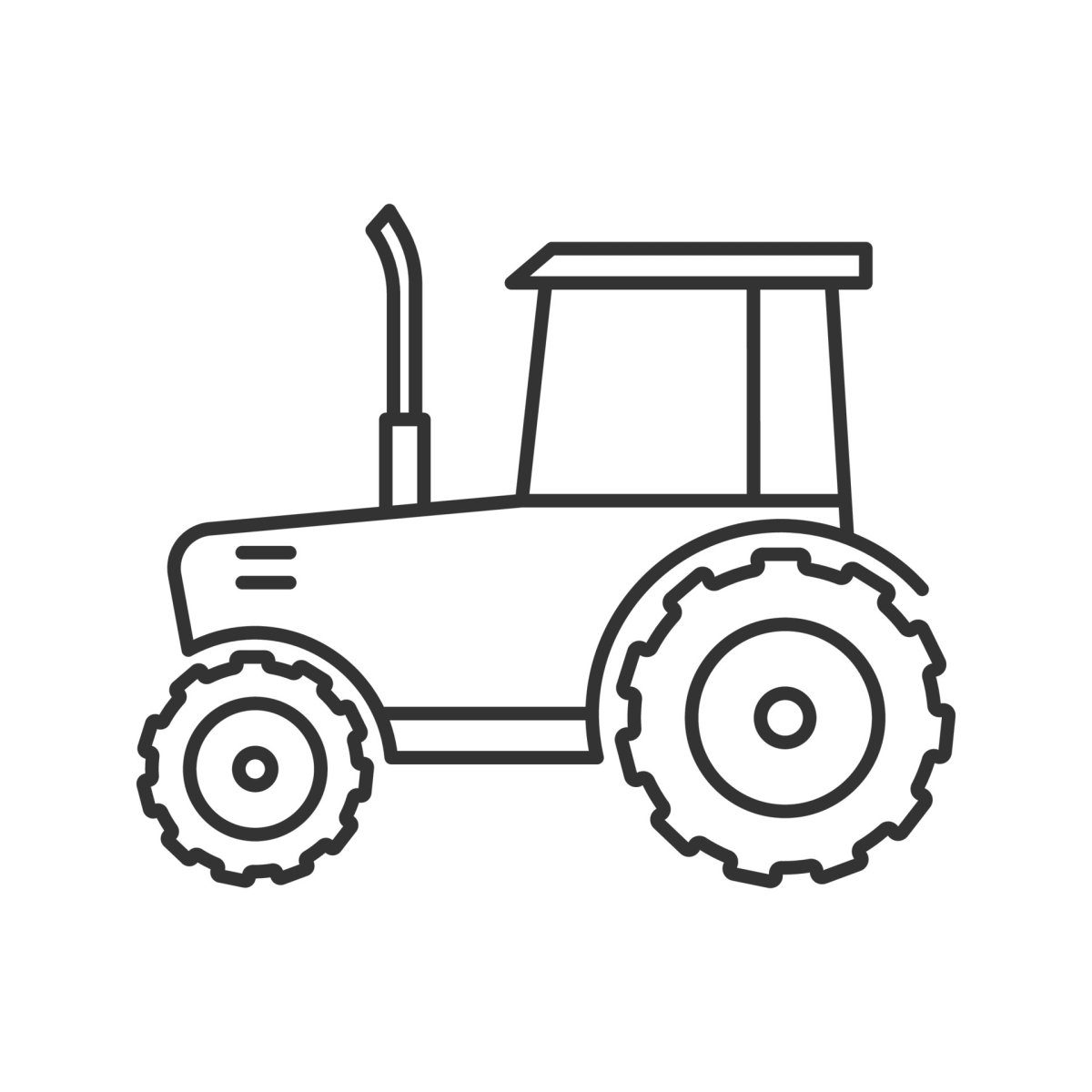 Раскраска трактор в поле