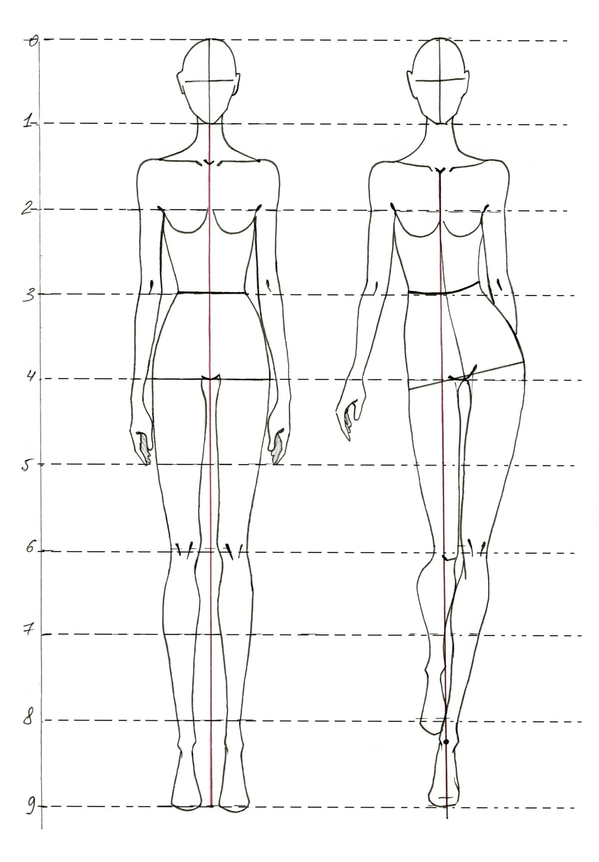 Рисунок человека для дизайна одежды