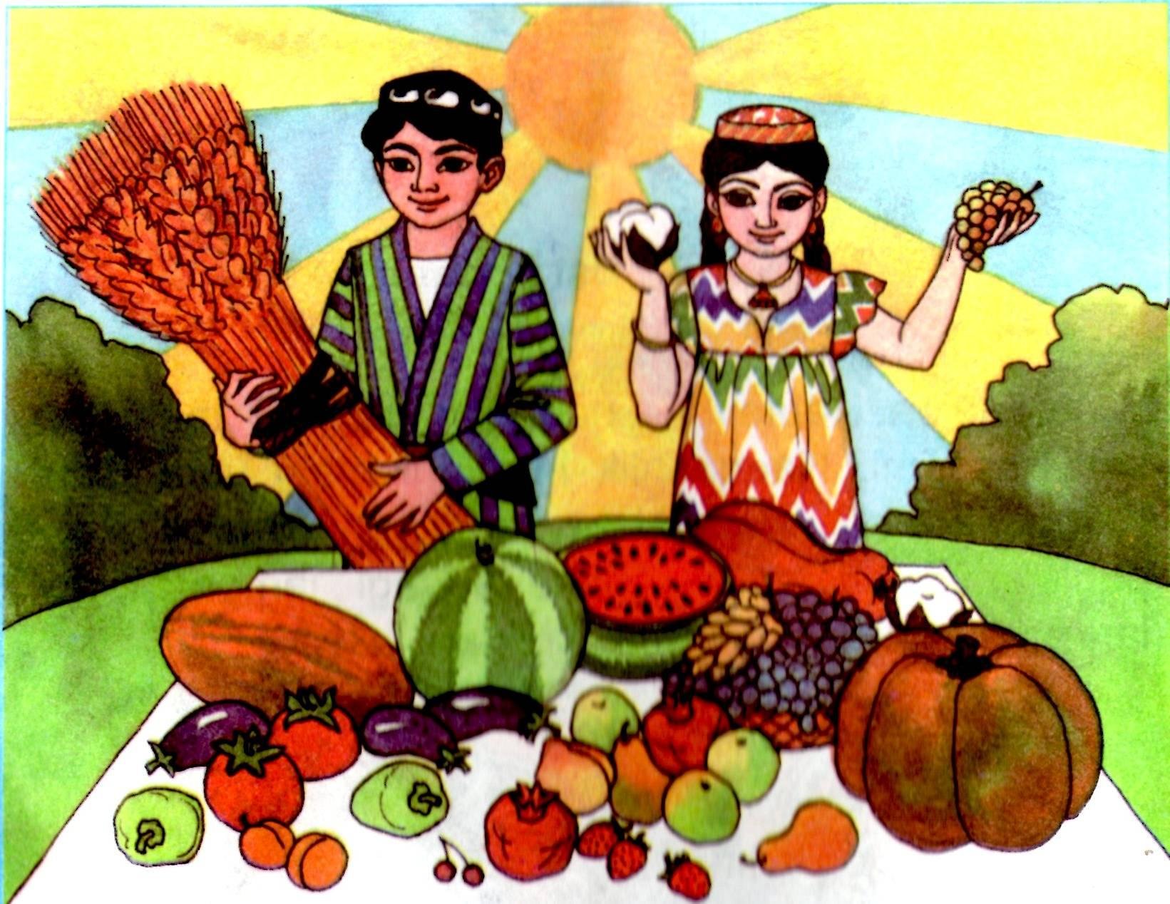 Chizish uchun rasmlar. Навруз сайли. Узбекские иллюстрации. С праздником Навруз. Рисунки на тему Узбекистан.