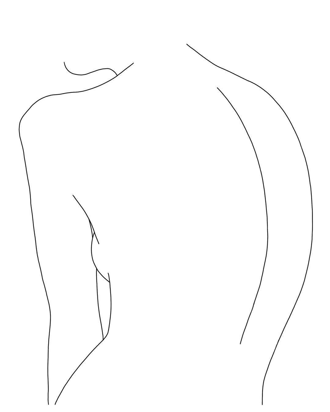 Женщина спиной рисунок. Очертания женского тела. Очертания тела девушки. Очертания спины женщины. Контур тела.