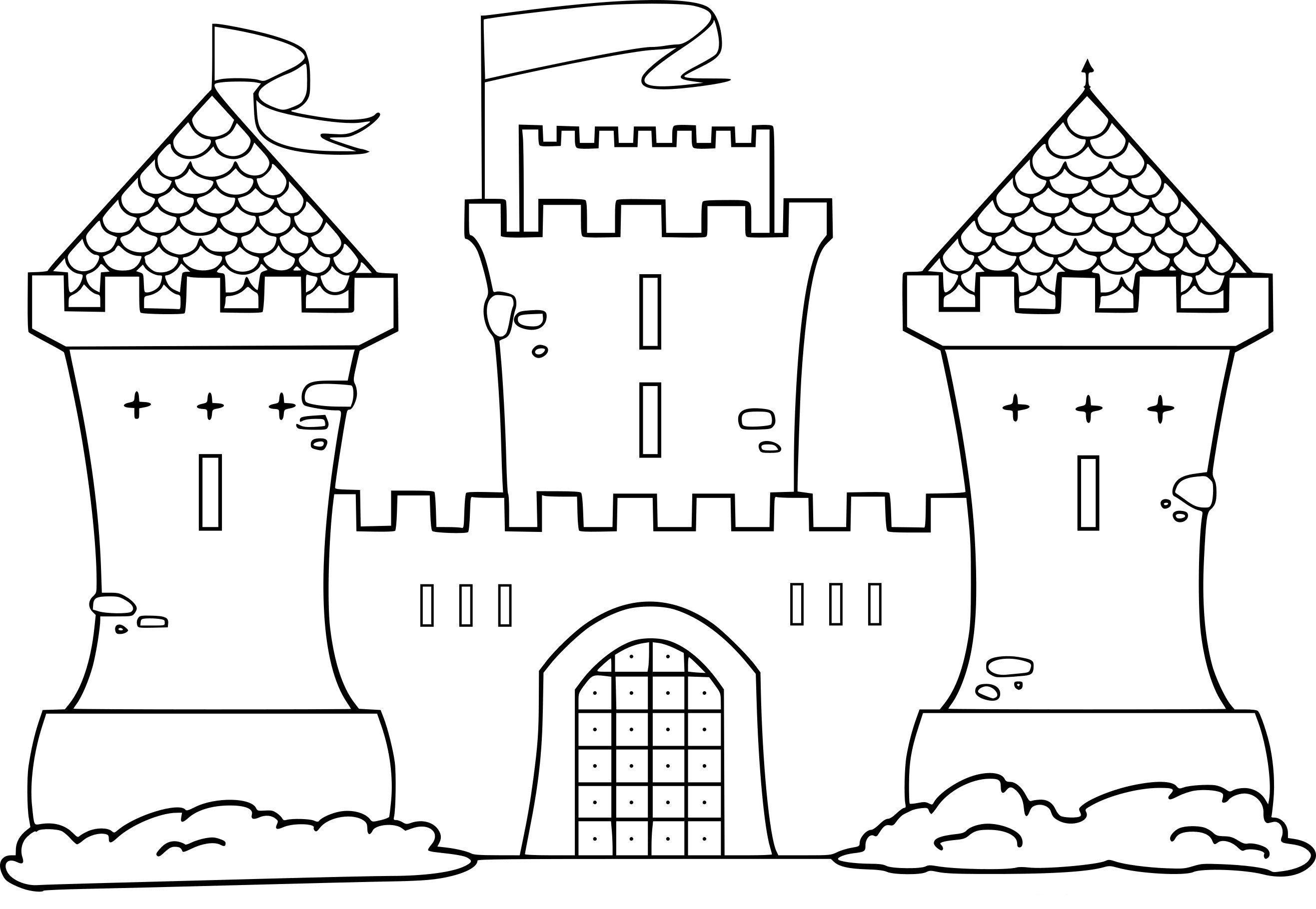 Как нарисовать замок, дворец карандашом поэтапно?