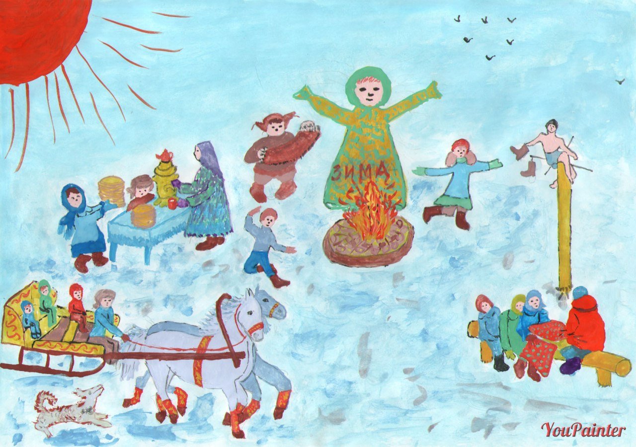 Рисунки на тему масленица в детском саду