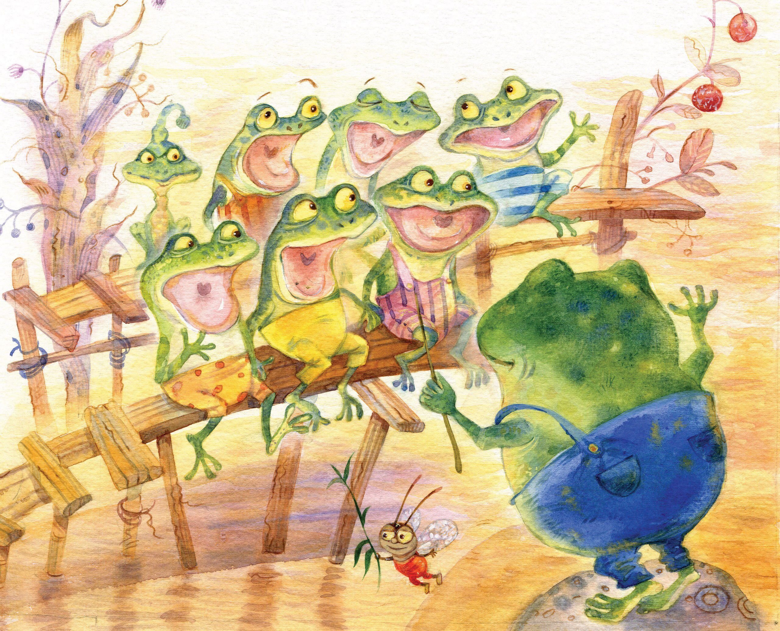 Детская музыка лягушки. Лягушачий хор. Лягушка иллюстрация. Поющая лягушка. Поющие лягушата.