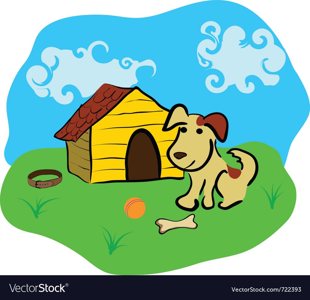 Собака и дом рисунок