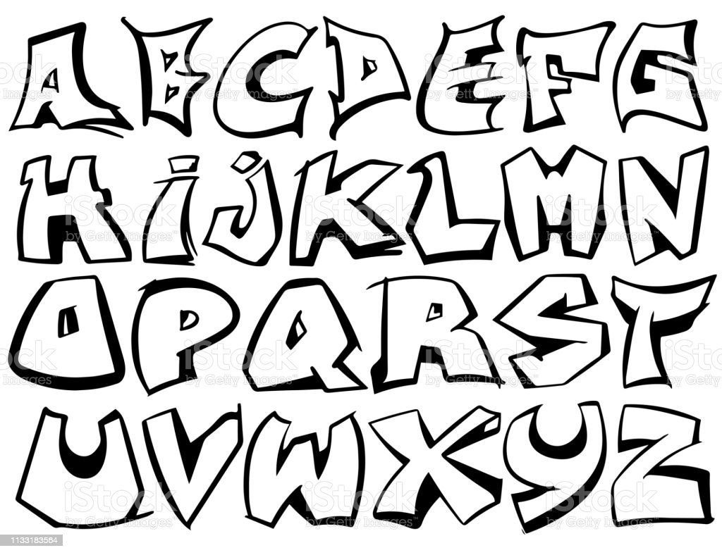 Граффити шрифты алфавит - 71 фото