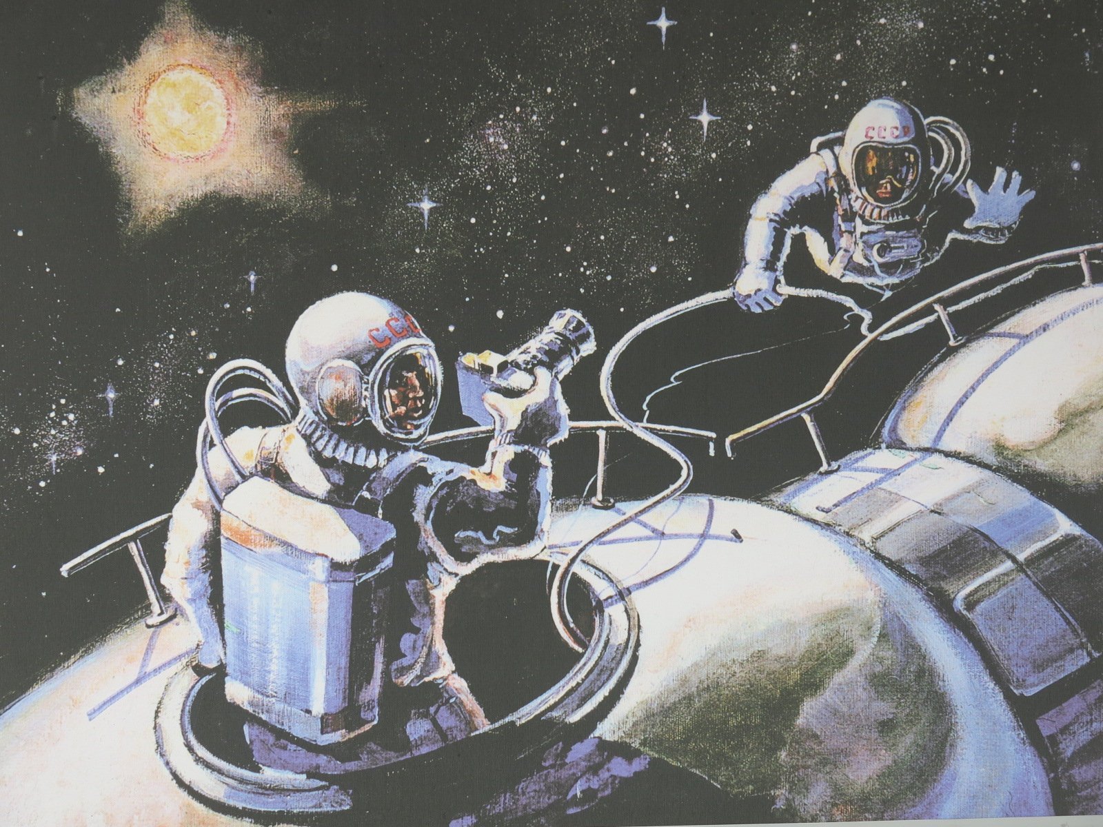 Самый известный космонавт художник. Картины Леонова Космонавта. Картина Алексея Леонова выход в открытый космос.