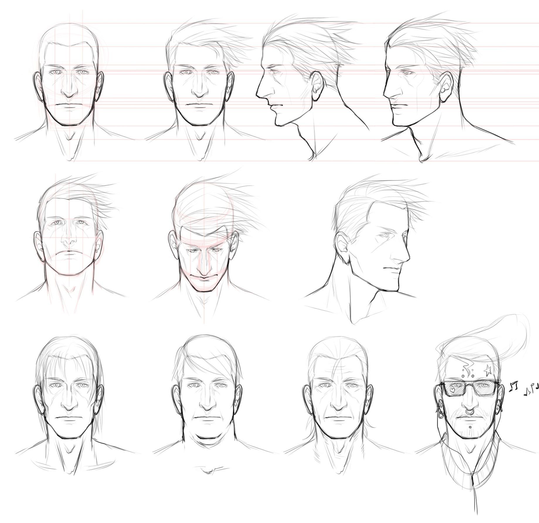 Позы головы человека. Голова спереди референс. Лицо спереди референс. Лицо мужчины рисунок. Рисунок лица в разных ракурсах.