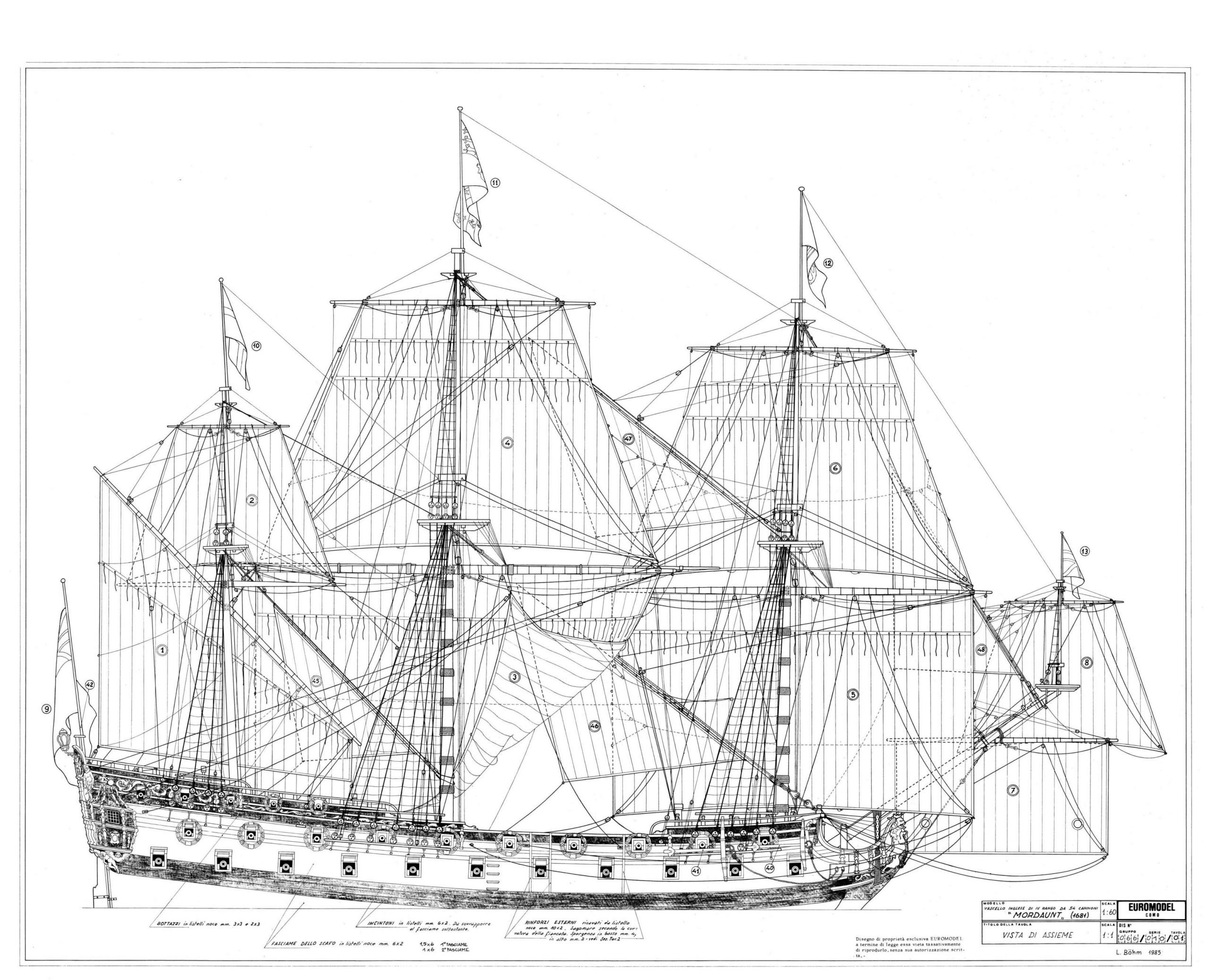 Карта фрегата. HMS Mordaunt 1681. HMS Mordaunt 1681 чертеж. Селафаил (линейный корабль, 1840).