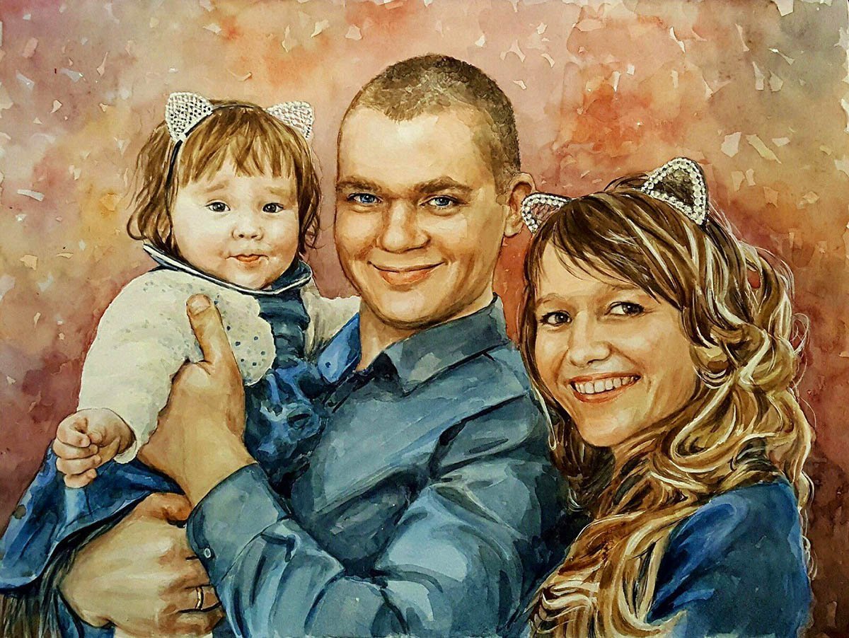 Рисунок по фотографии. Семейный портрет. Стилизованный семейный портрет. Семейные портреты Дрим. Фон для семейного портрета.