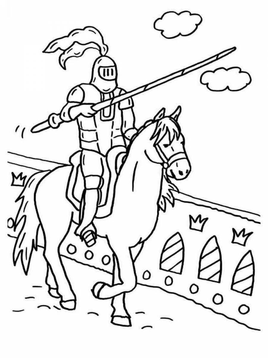 Рыцарь на коне рисунок