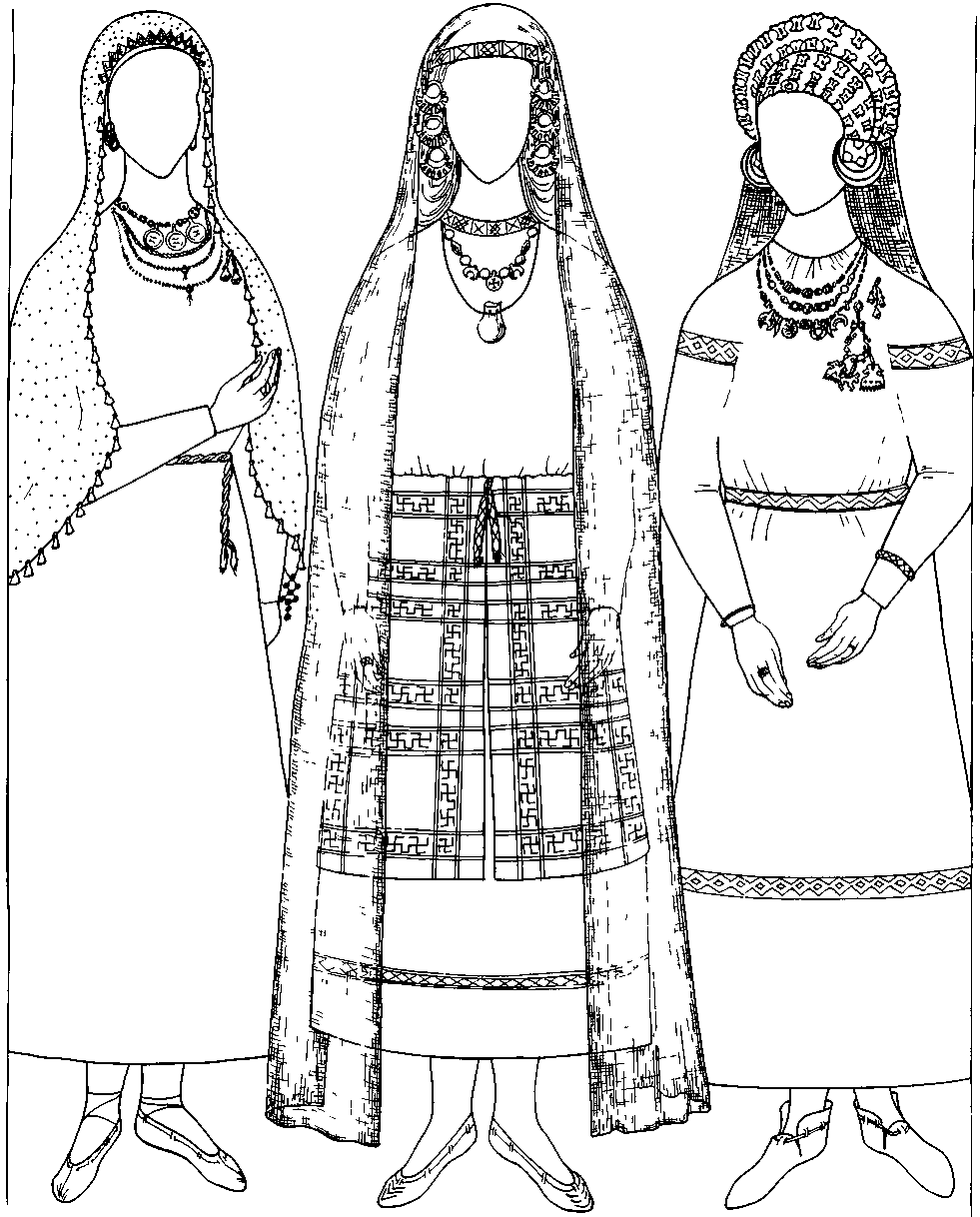 Древний русский костюм рисунок