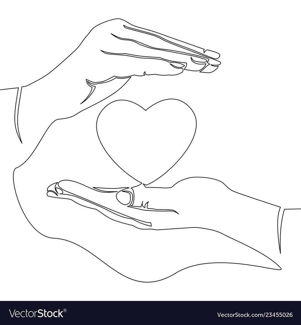 Рисунок руки в виде сердца