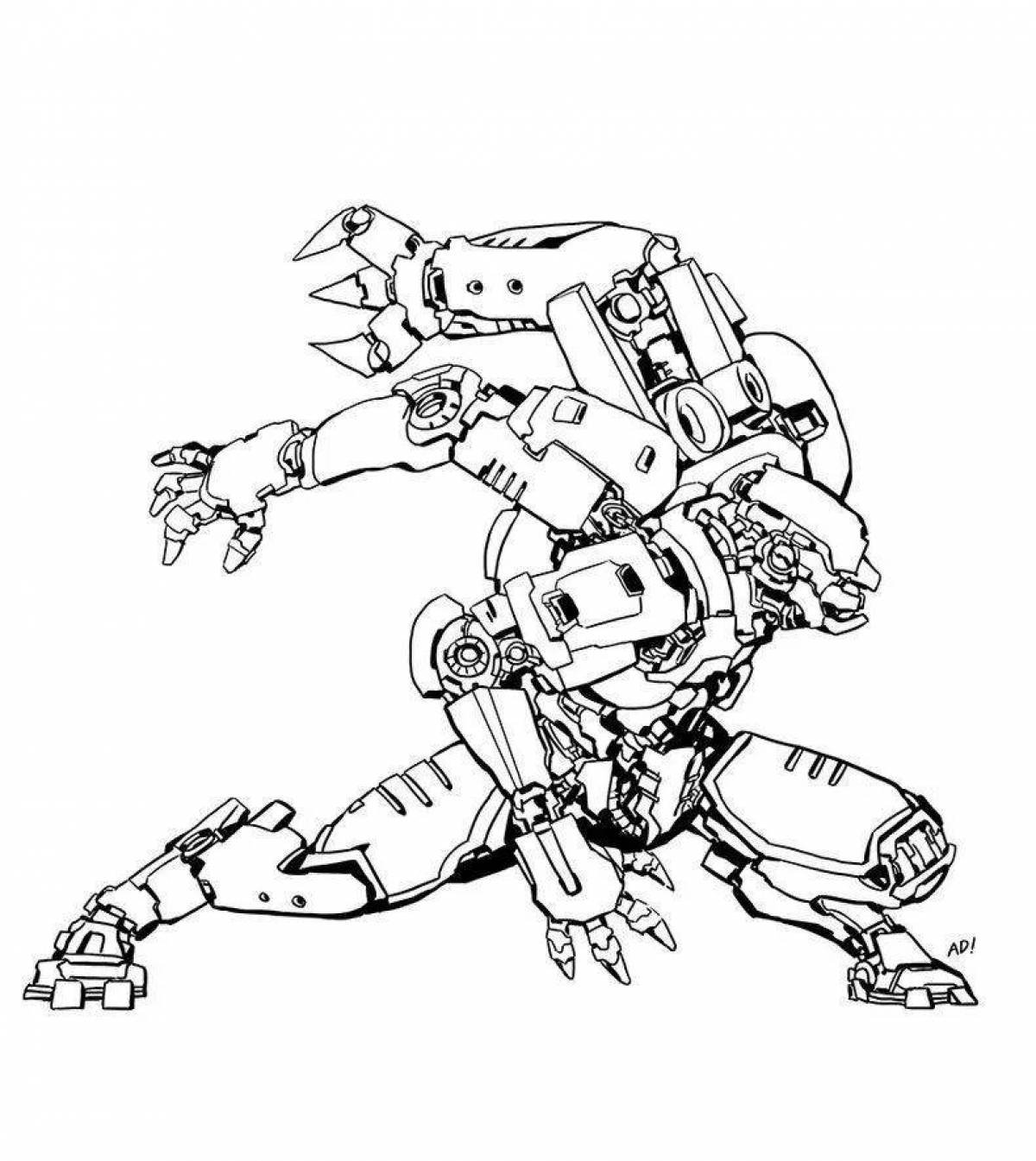 Картина по номерам раскраска тематика тихоокеанский рубеж робот - 956