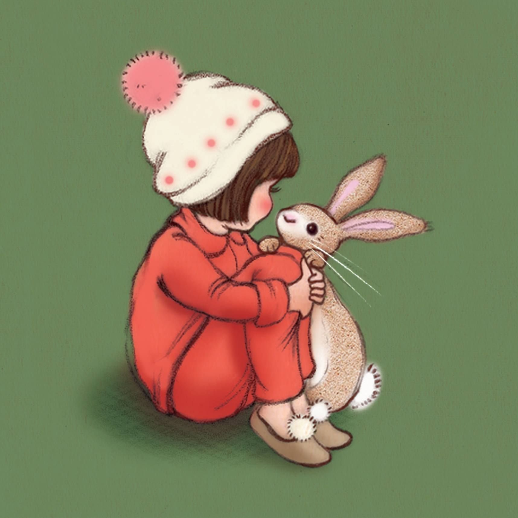 Ребенок в год кролика. Новогодний кролик. Милые рисунки на новый год. Кролик в новогодней шапочке. Новогодний заяц.