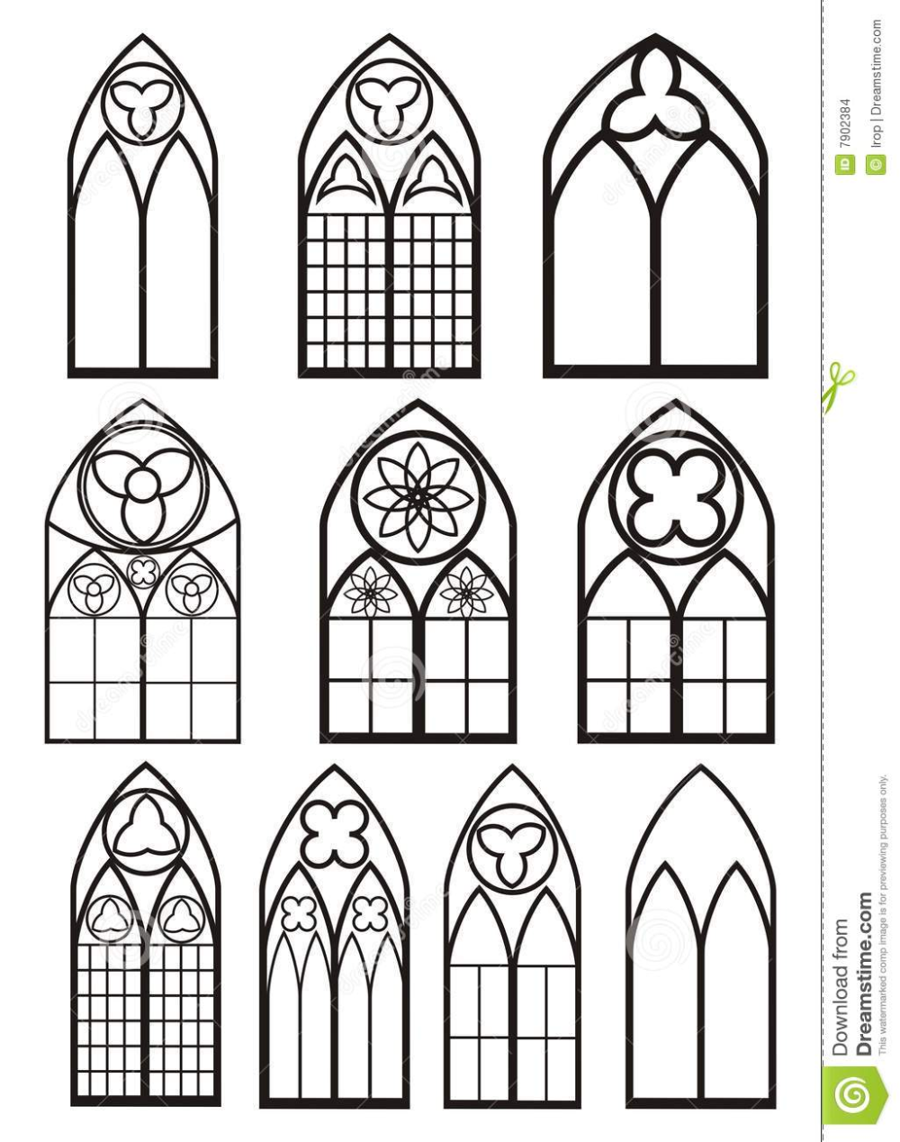 Окна в готическом стиле рисунок
