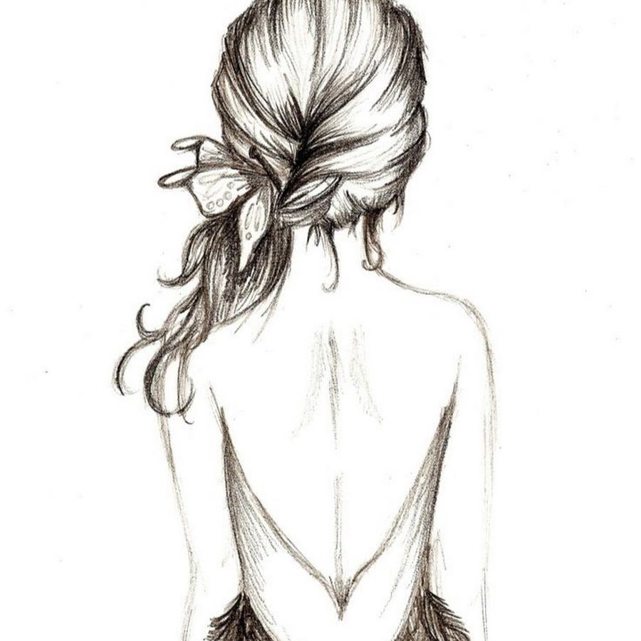 Картина на холсте Стройная девушка. Фото со спины