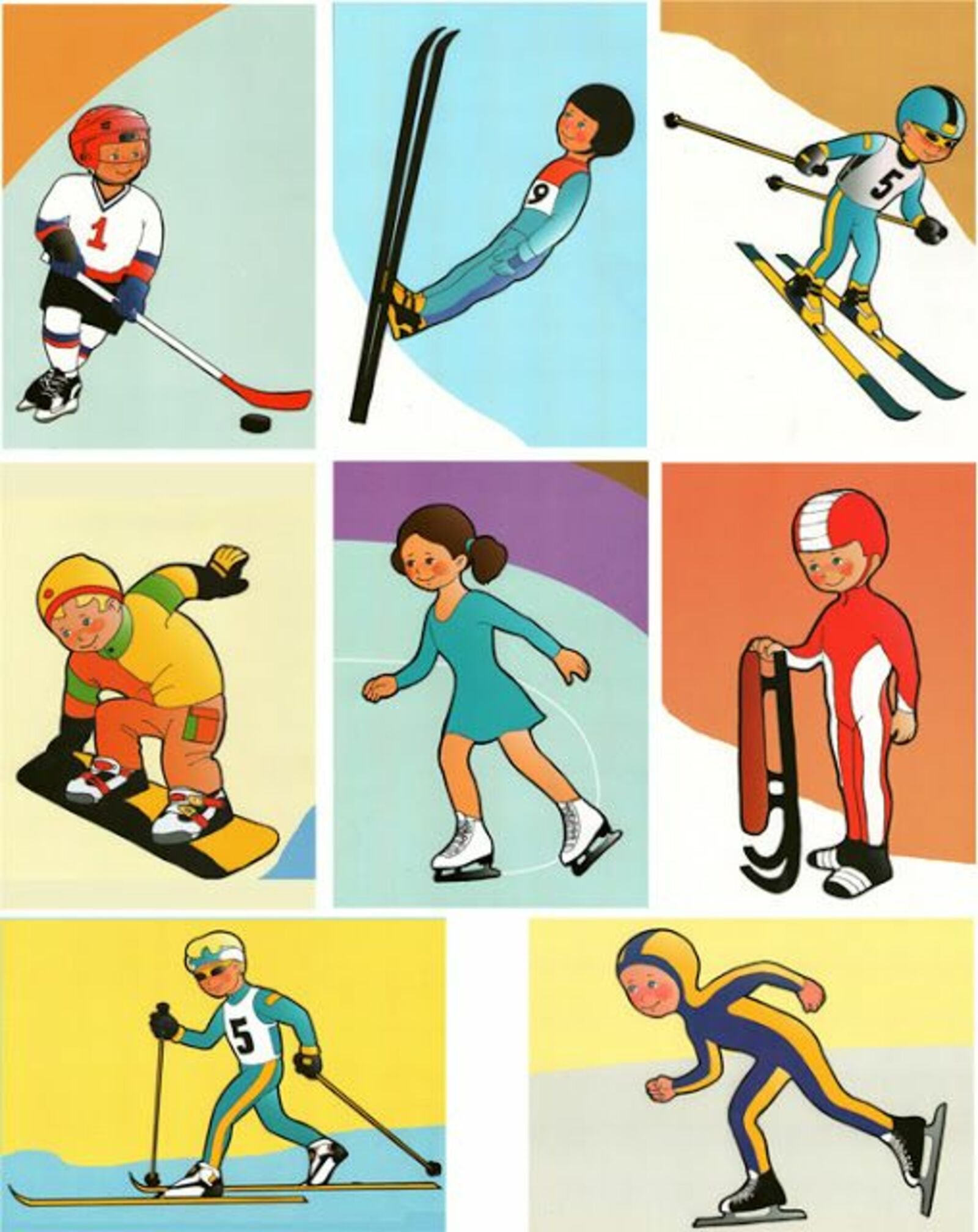 Картинки зимний спорт детям