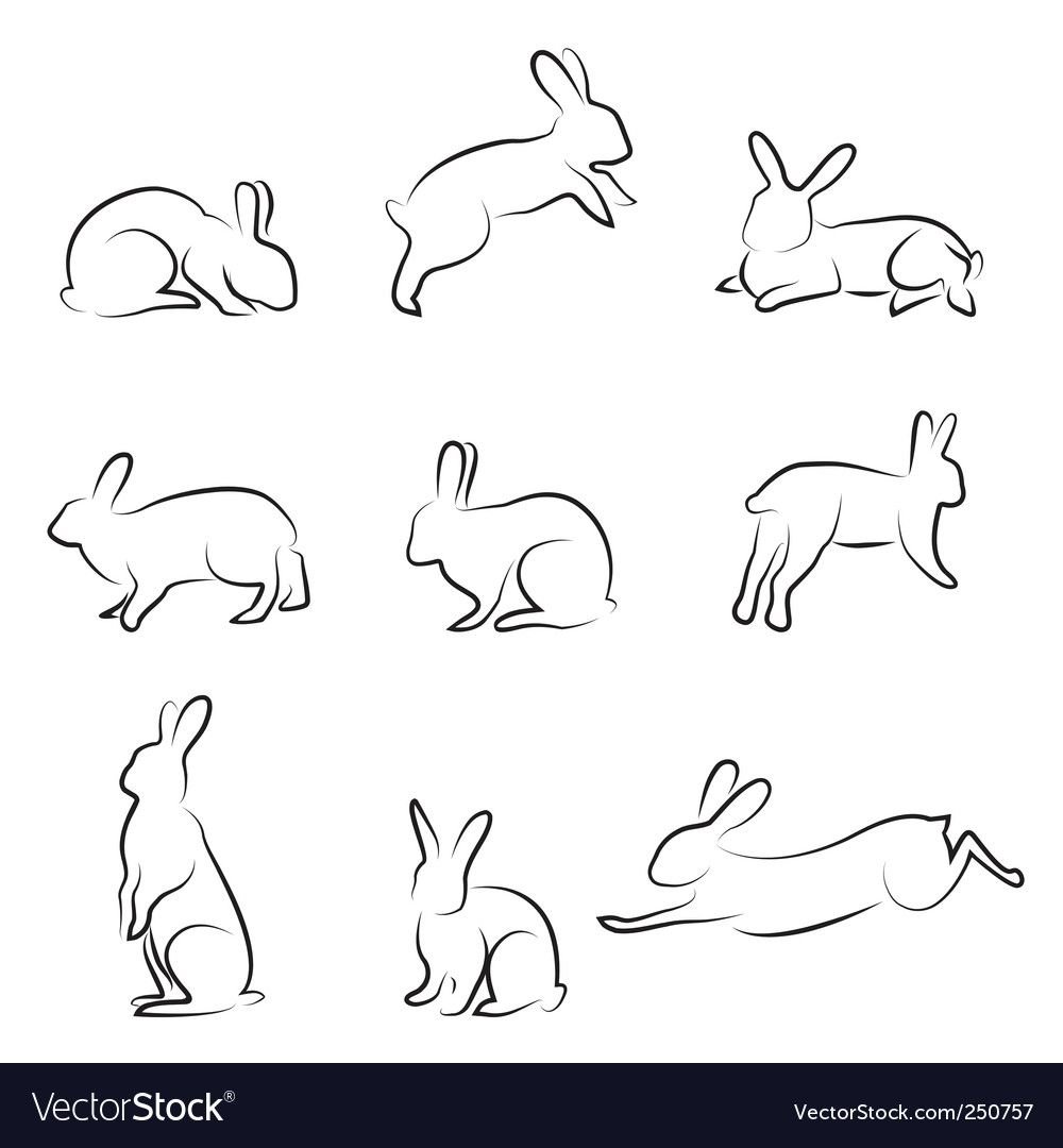 Стилизованный заяц рисунок