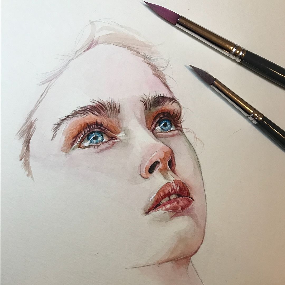 Портрет цветными карандашами поэтапно