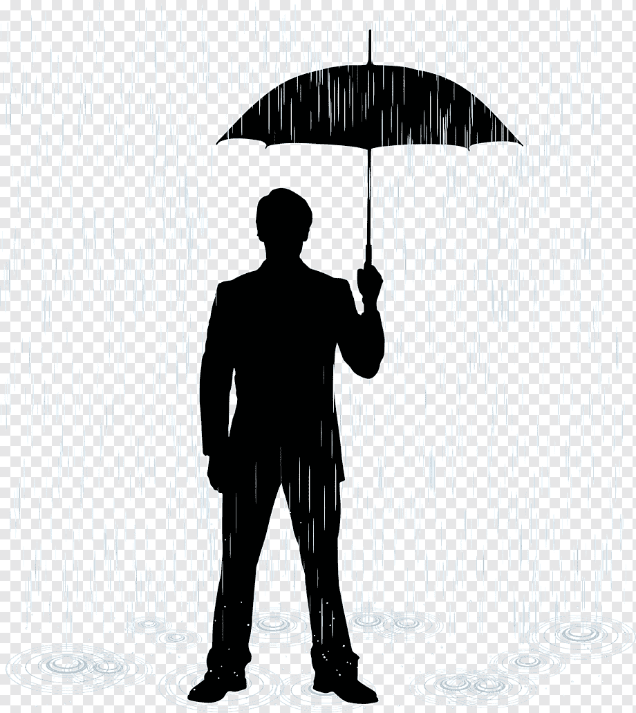 Человек с зонтиком рисунок