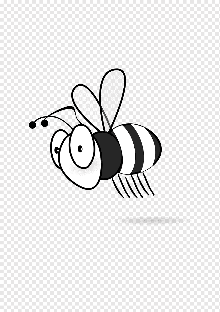 Рисунок пчела черно белый