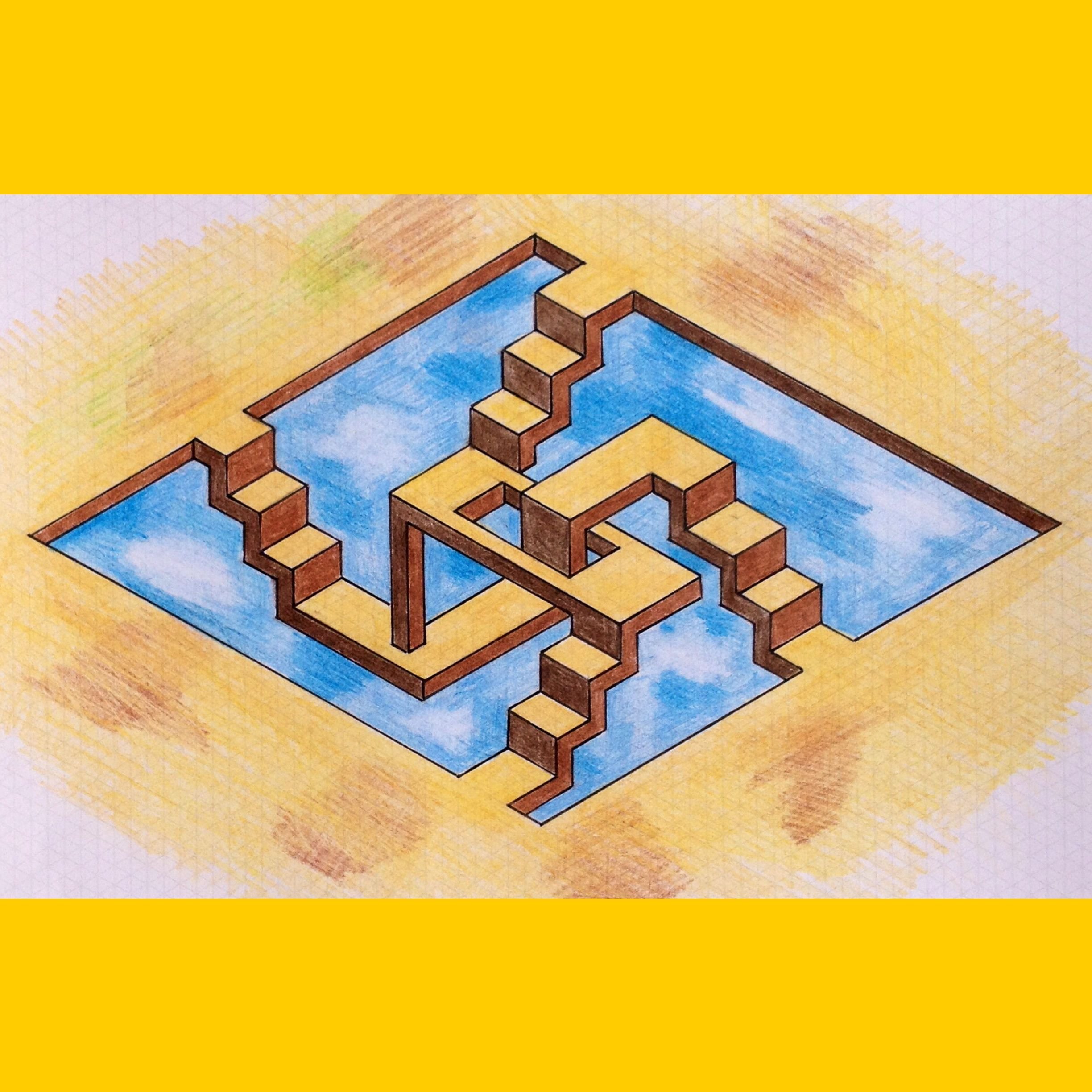 Невозможный наследник 3. Эшер лестница Пенроуза. Геометрические иллюзии лестница Эшера. Невозможные фигуры Эшера. Невозможный куб Эшера.