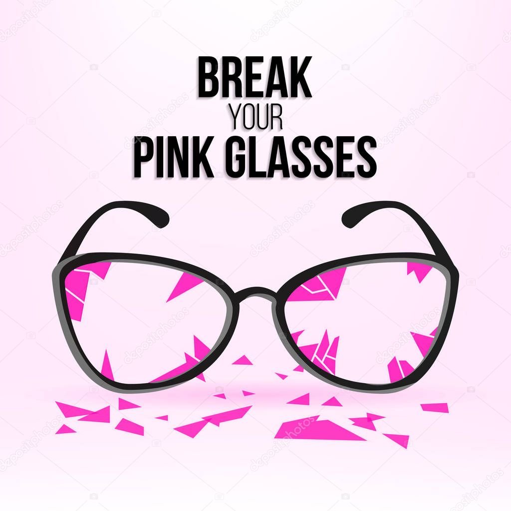 Розовые очки бьются внутрь