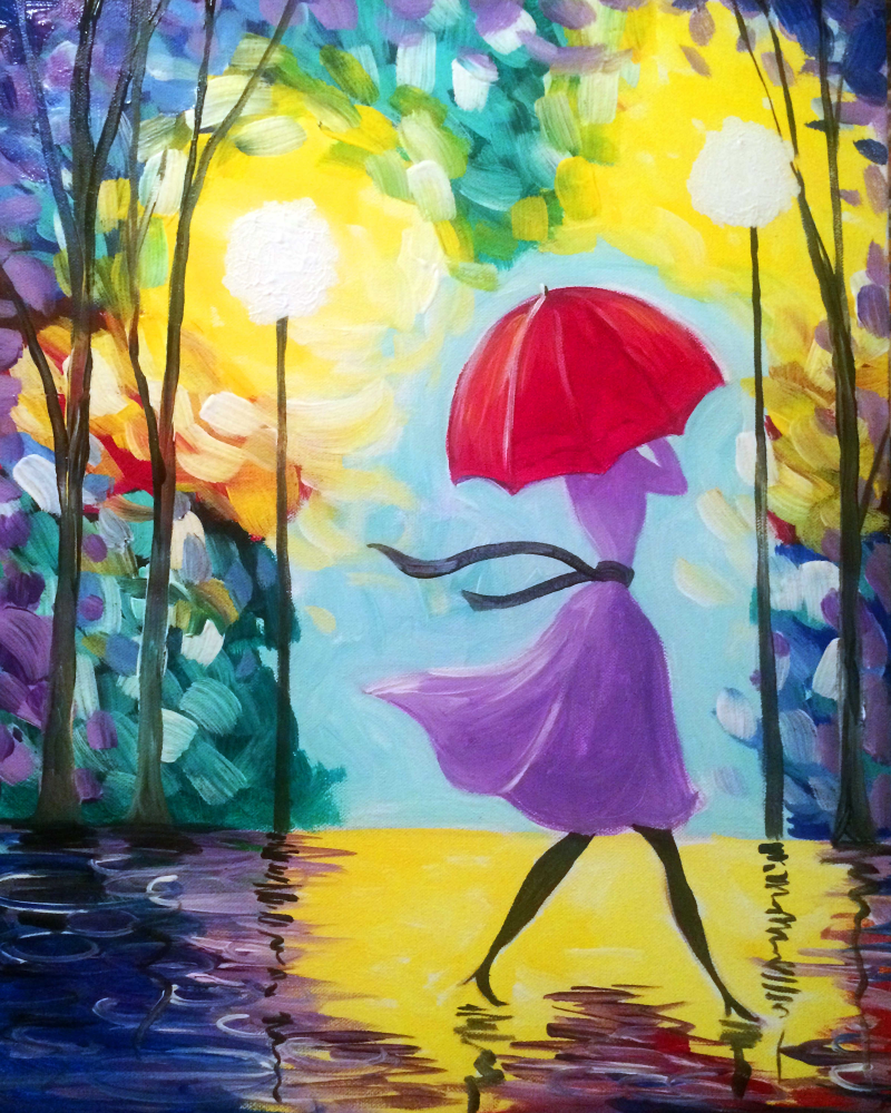 Зонтик с цветами рисунок