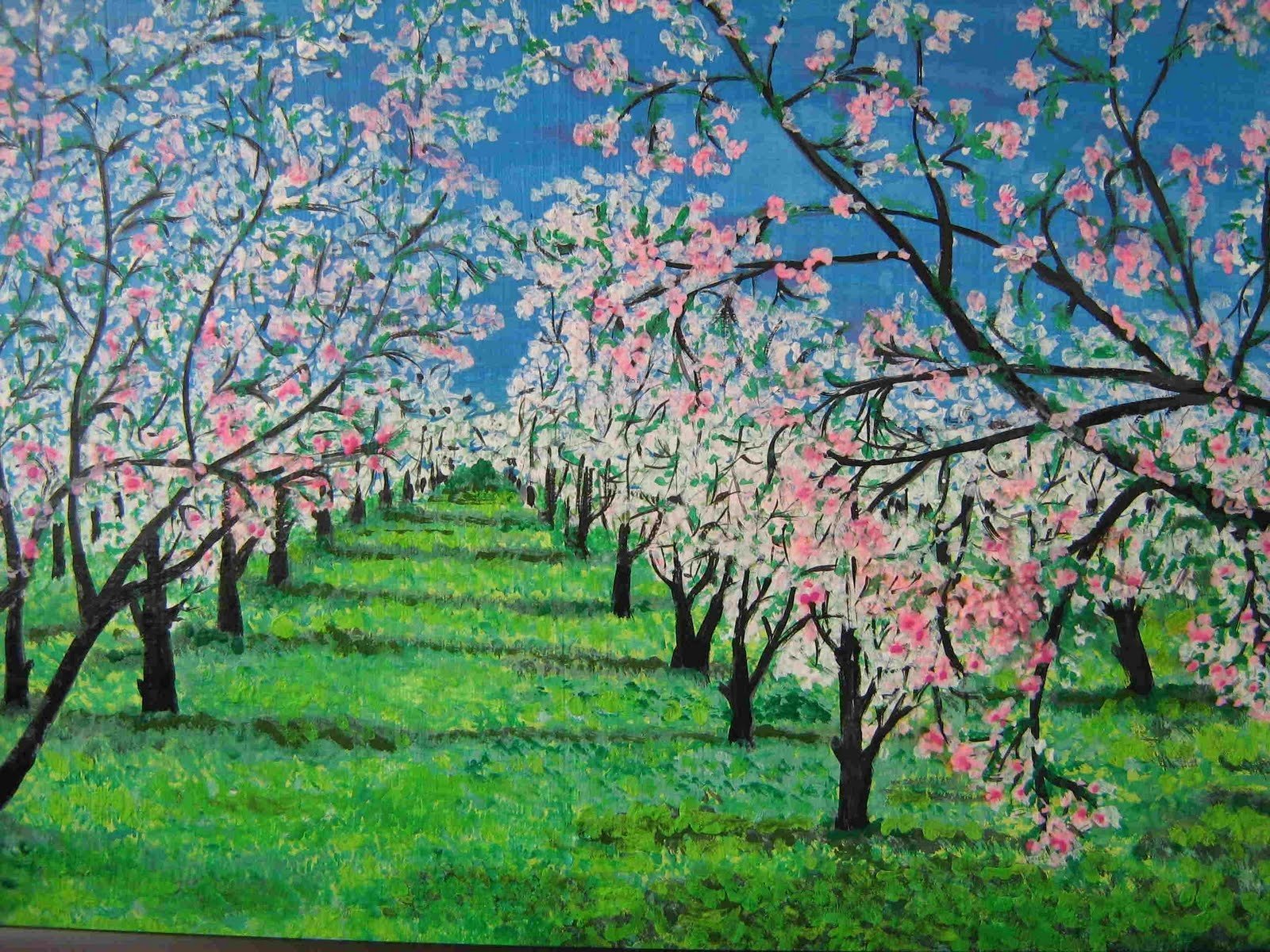 Весенний сад картинки для детей. Яблоневый сад вишневый сад. "Сад с цветущими абрикосами" 1888г.. Рисование цветущие сады. Рисование цветут сады.