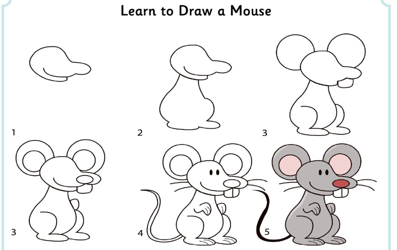Как легко нарисовать мышку. Поэтапное рисование для детей. Рисование карандашом для детей. Рисунки для малышей пошагово. Пошаговые уроки рисования для детей.
