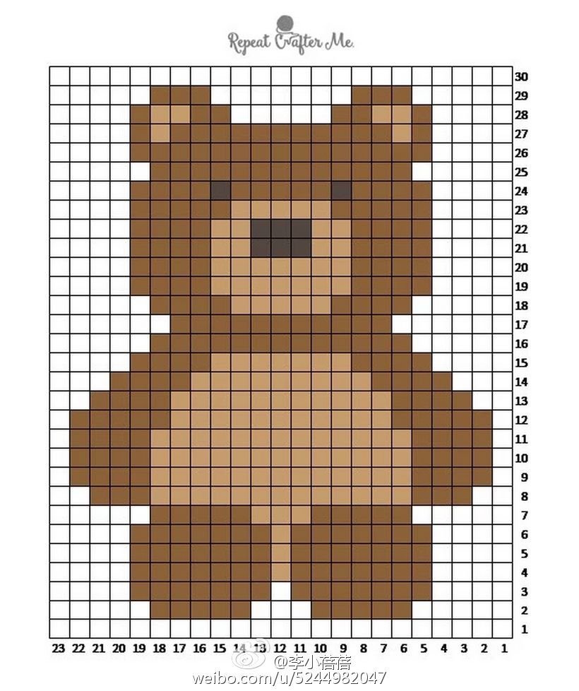 Рисунок по клеткам медведь