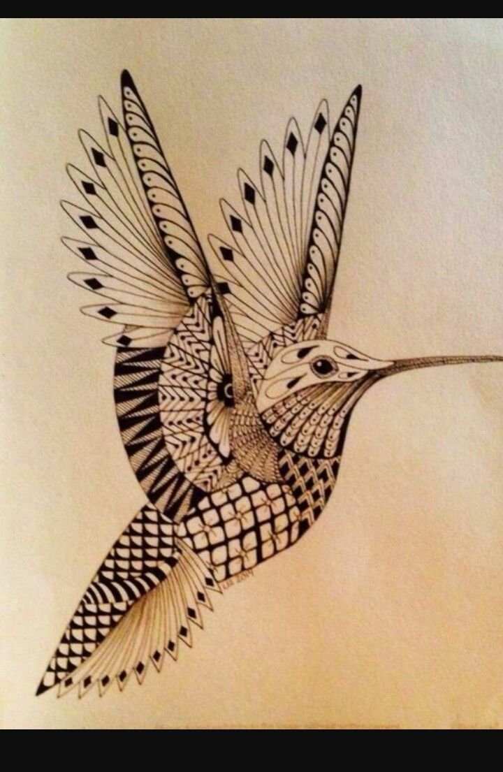 Необычная птица рисунок