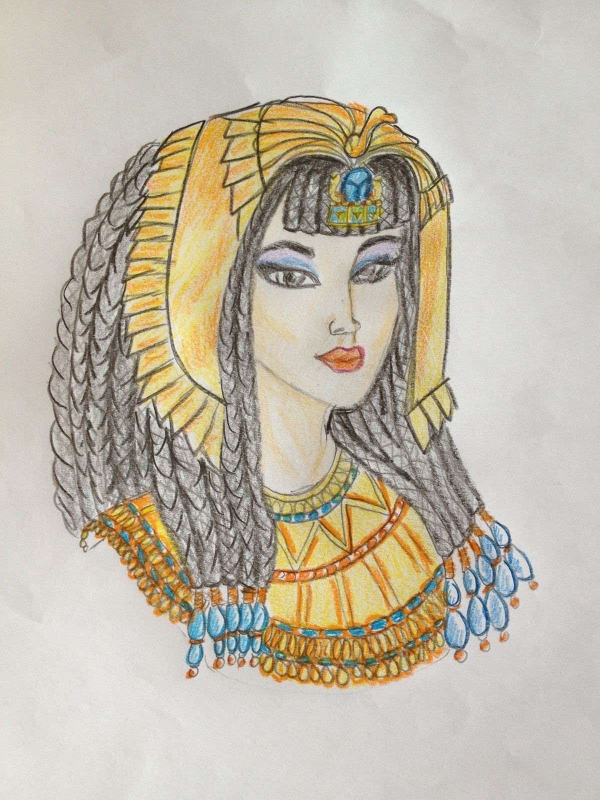 Египетская прическа рисунок