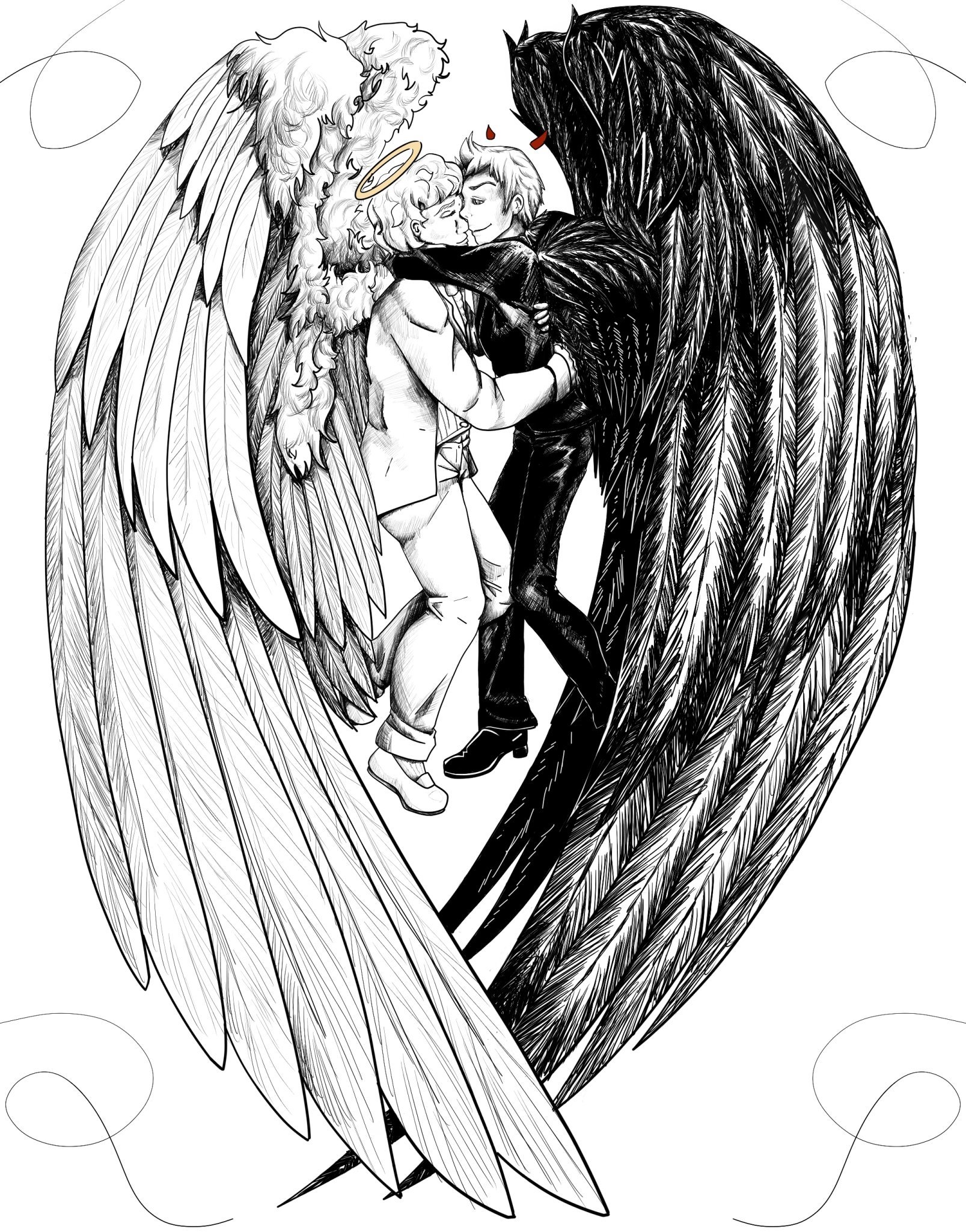 Эскиз тату ангел и демон: идеи и вдохновение