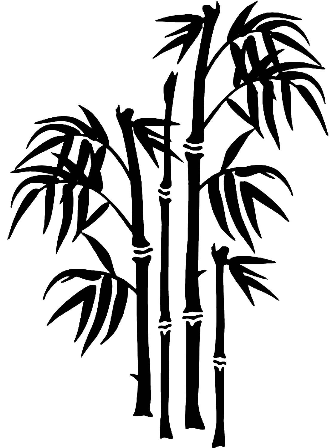 Рисунок бамбук на стене