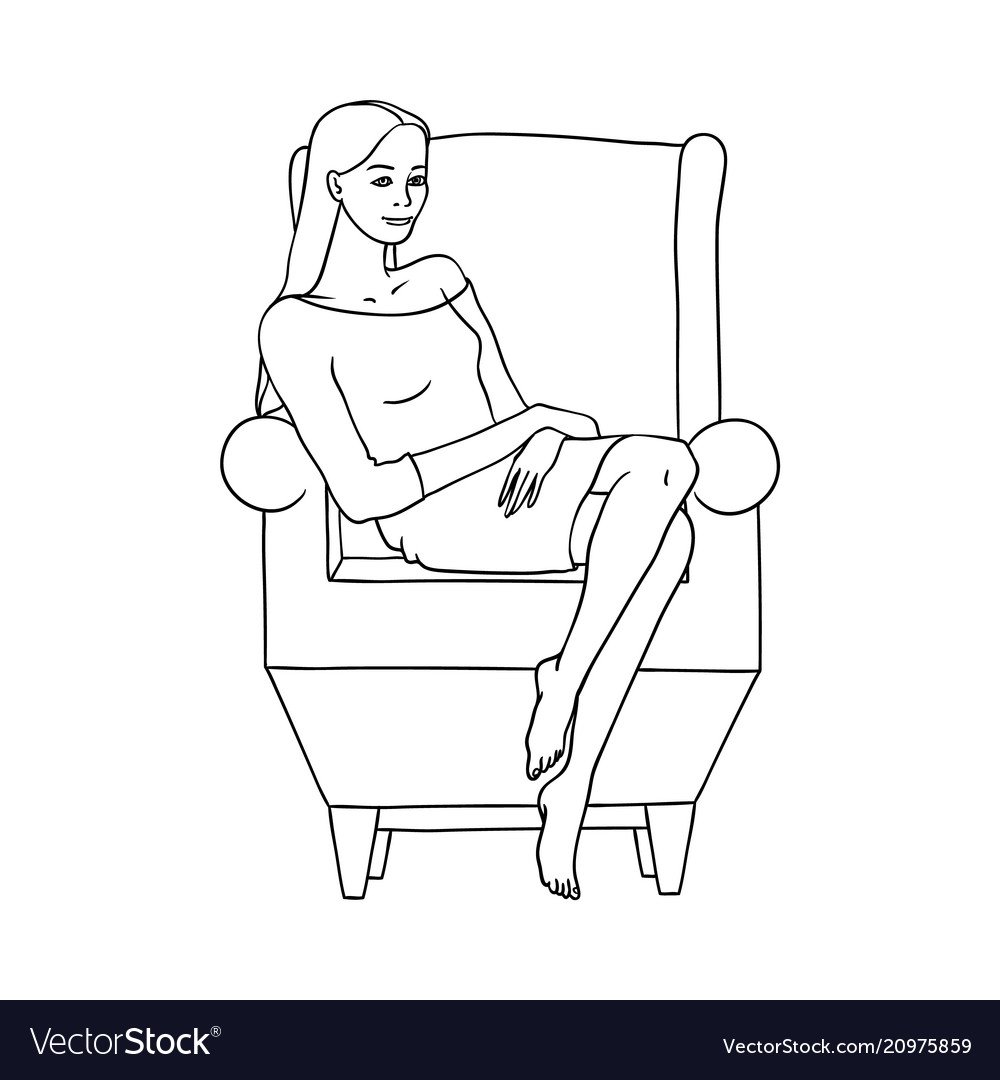 Девушка сидит в кресле